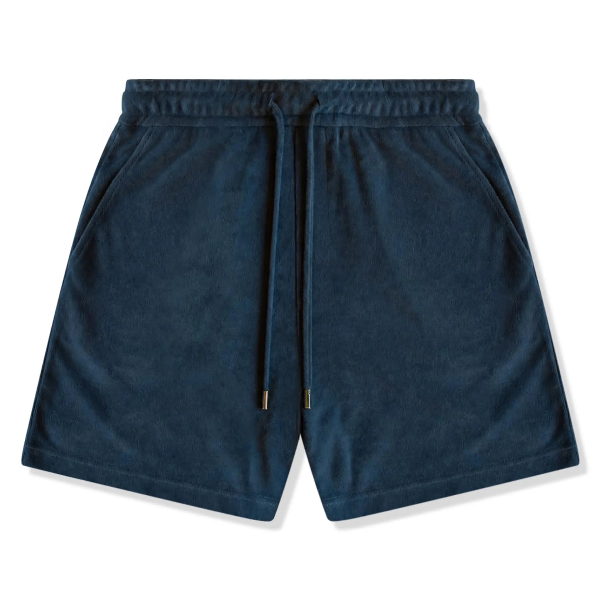 Front View of Premio Collective Terry Towelling Deep Blue Shorts
